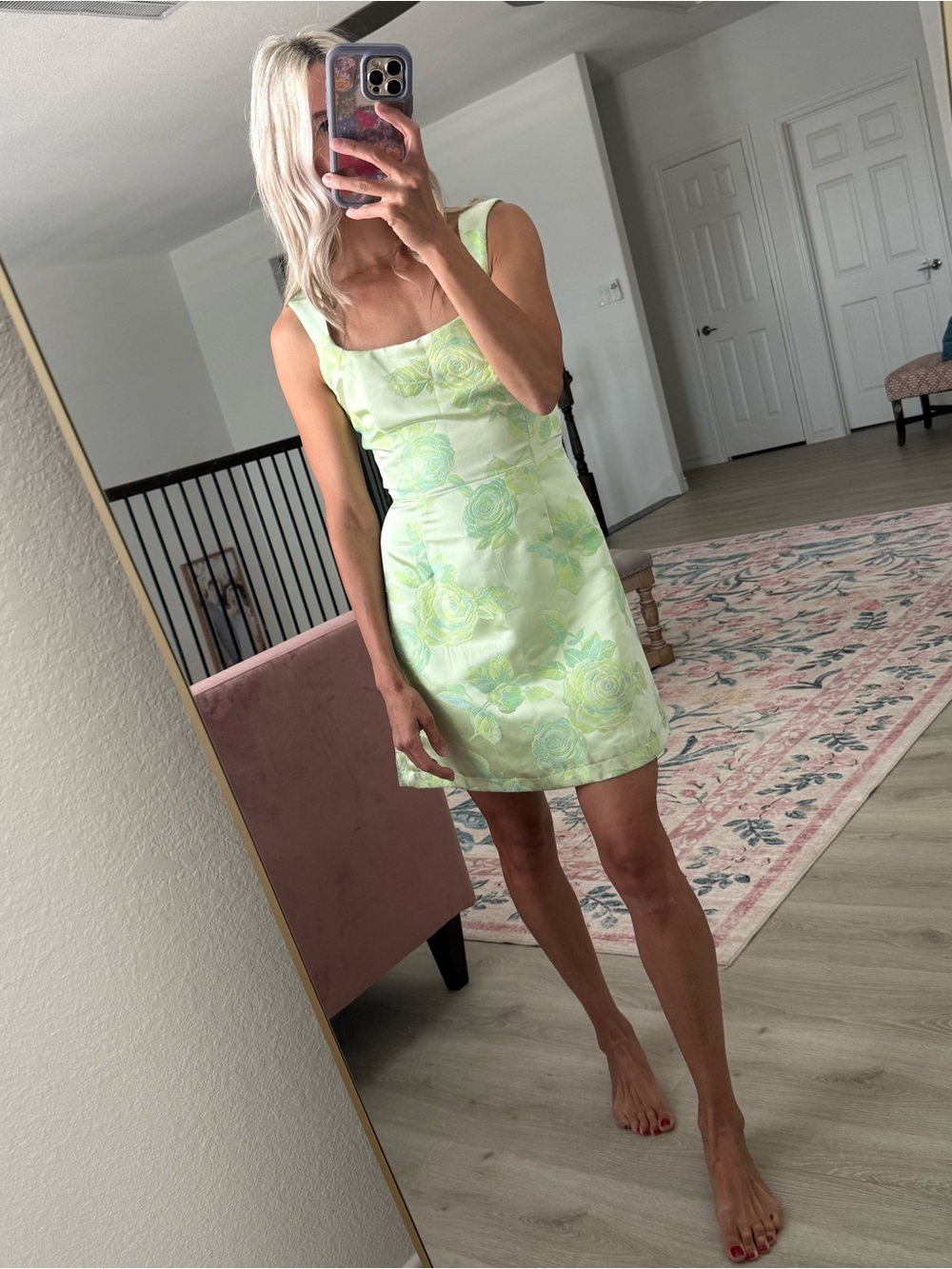 Lulus Neon green cocktail dress xs